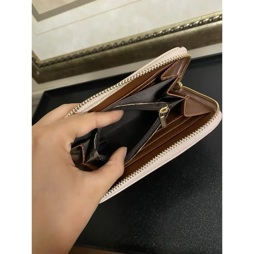 Pink Women's Zip-Around Wallet Solid Zipper Accent Credit Card Slots